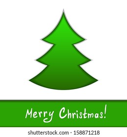 Christmas greeting card with a fir tree