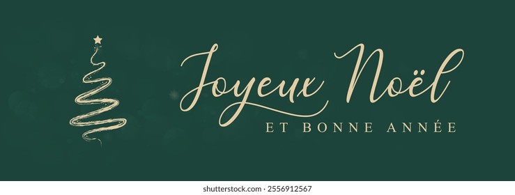 Christmas greeting card french, Merry Christmas and happy new year background banner, header