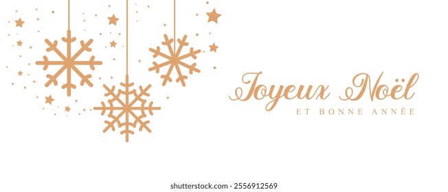 Christmas greeting card french, Merry Christmas and happy new year background banner, header