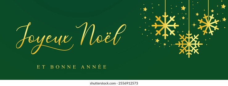 Christmas greeting card french, Merry Christmas and happy new year background banner, header