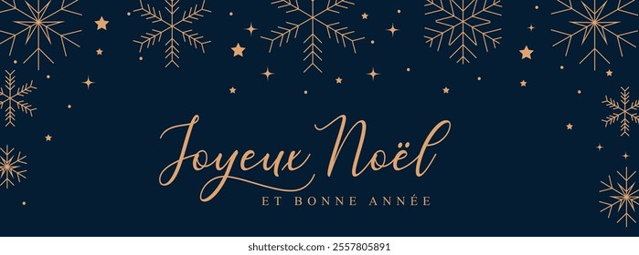 Christmas greeting card french, Merry Christmas and happy new year background banner, header