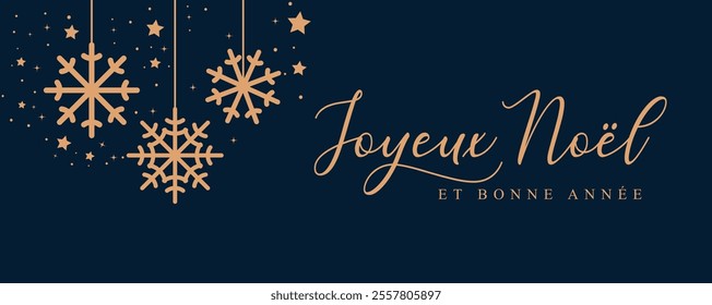 Christmas greeting card french, Merry Christmas and happy new year background banner, header