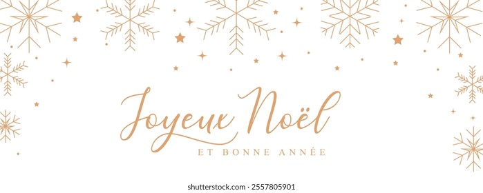 Christmas greeting card french, Merry Christmas and happy new year background banner, header