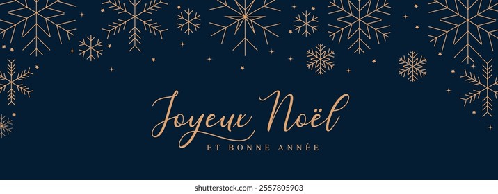 Christmas greeting card french, Merry Christmas and happy new year background banner, header