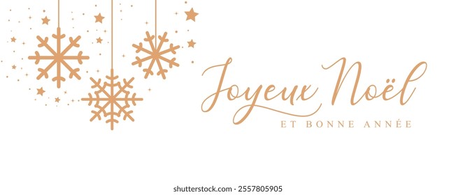 Christmas greeting card french, Merry Christmas and happy new year background banner, header