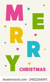 Christmas greeting card with geometric elements. Vector illustration