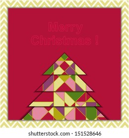 Christmas Greeting Card with Geometric Tree