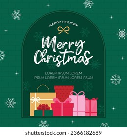 Christmas greeting card with a gift