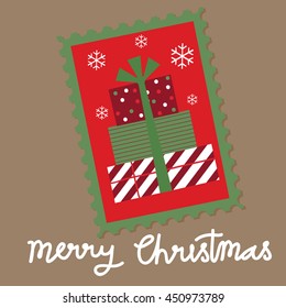 Christmas greeting card with gift box design