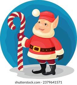 Christmas greeting card with a gnome