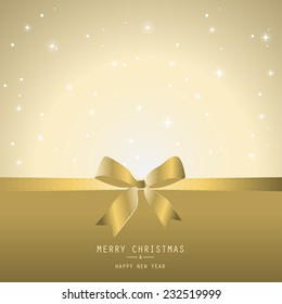 christmas greeting card, gold background