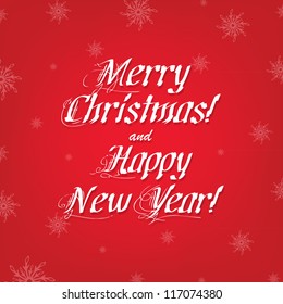 Christmas Greeting Card With Gradient Mesh,  Vector Illustration
