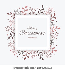 Christmas greeting card with hand drawn decorations. Concept of Xmas background with wishes. Vector