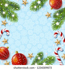 Christmas greeting card with holiday decor
