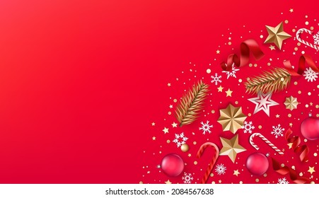Christmas greeting card with holiday decoration
