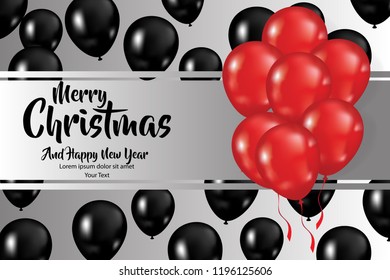 Christmas greeting card, holiday design elements for decorations, invitation, cards