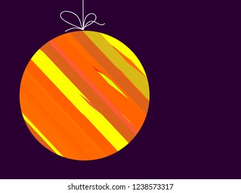 Christmas greeting card for the holiday season. Concept geometric Christmas ball motif for card, invitation, header print and web design.