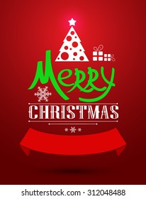 Christmas greeting card. Holiday vector illustration