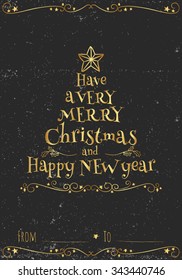 Christmas Greeting Card with holly jolly. Merry Christmas lettering. Template for New 2016 Year Cards, Scrap booking, Stickers, Planner, Invitations.