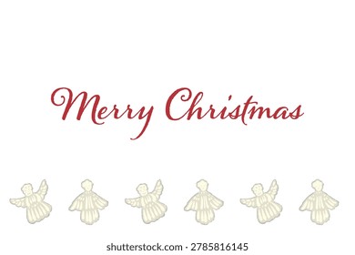 Christmas greeting card horizontal template with olive branch dove border line