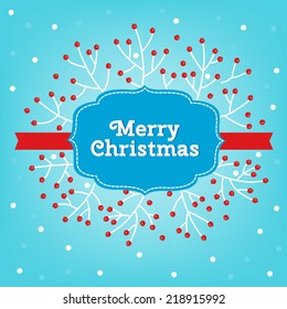 Christmas greeting card with label