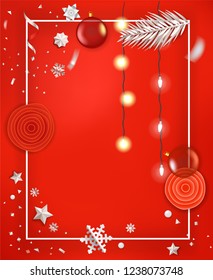 Christmas greeting card layout. Vector greeting card
