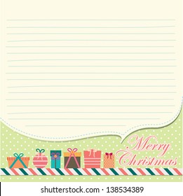 christmas greeting card and letter paper