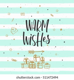 Christmas greeting card, lettering and calligraphy, modern brush lettering, hand drawn design elements, gifts, wallpapers, on vintage background