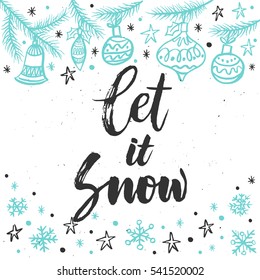 Christmas greeting card, lettering and calligraphy, modern brush lettering, hand drawn design elements, gifts, wallpapers, on vintage background