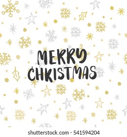 Christmas greeting card, lettering and calligraphy, modern brush lettering, hand drawn design elements, gifts, wallpapers, on vintage background