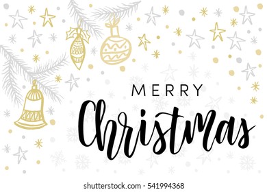 Christmas greeting card, lettering and calligraphy, modern brush lettering, hand drawn design elements, gifts, wallpapers, on vintage background