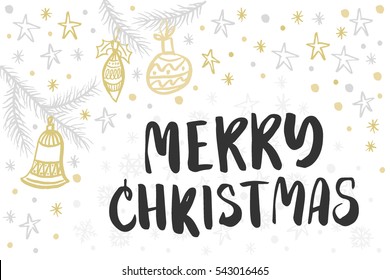 Christmas greeting card, lettering and calligraphy, modern brush lettering, hand drawn design elements, gifts, wallpapers, on vintage background
