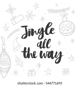 Christmas greeting card, lettering and calligraphy, modern brush lettering, hand drawn design elements, gifts, wallpapers, on vintage background