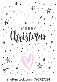 Christmas greeting card, lettering and calligraphy, modern brush lettering, hand drawn design elements, gifts, wallpapers, on vintage background