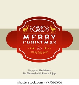 christmas greeting card with light background stylish text with 