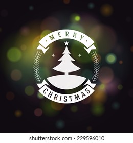 Christmas greeting card light vector background. Merry Christmas holidays wish design and vintage ornament decoration. Happy new year message. Vector illustration. 