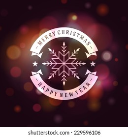 Christmas greeting card light vector background. Merry Christmas holidays wish design and vintage ornament decoration. Happy new year message. Vector illustration. 