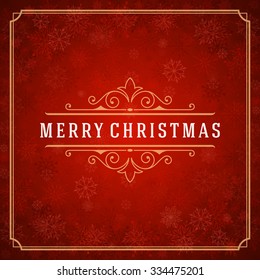 Christmas greeting card lights and snowflakes vector background. Merry Christmas holidays wish message typography design and decorations. Vector illustration.