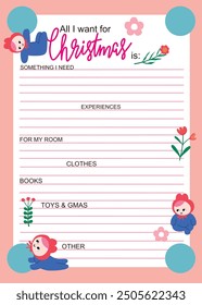 christmas greeting card, christmas greeting card, Christmas List Template, santa claus set, Vector of a party, Set of Christmas element , cute stickers, Santa letter printable, holiday list for kids,