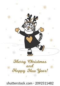 Christmas greeting card from Little Silver Tiger Skiing