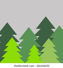 Christmas greeting card. The Magic Christmas Tree. Christmas background