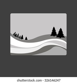 Christmas greeting card. The Magic Christmas Tree. Christmas background
