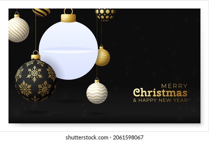 Christmas greeting card medicine concept. Medicine and healthcare pills tablet Christmas baubles