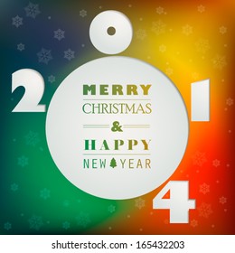 Christmas Greeting Card. Merry Christmas & Happy New Year lettering.