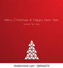 Christmas Greeting Card. Merry Christmas and Happy New Year lettering, vector illustration