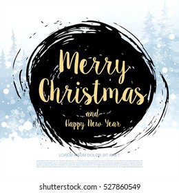 Christmas greeting card. Merry Christmas and happy new year