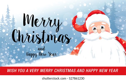 Christmas greeting card. Merry Christmas and happy new year