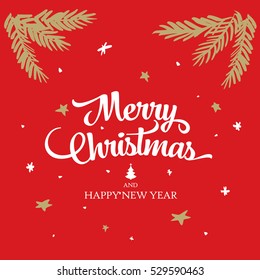 Christmas greeting card. Merry Christmas and happy new year