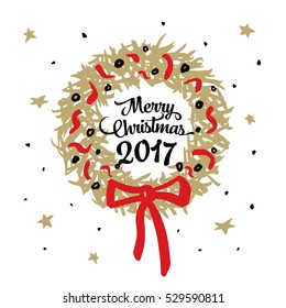 Christmas greeting card. Merry Christmas and happy new year