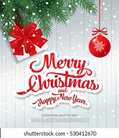 Christmas greeting card. Merry Christmas and happy new year